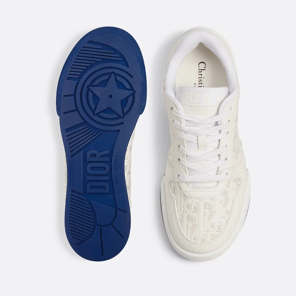 SOLD‼️Christian Dior - Dior One White Oblique Perforated Calfskin Womens Sneaker - Picture 3 of 14